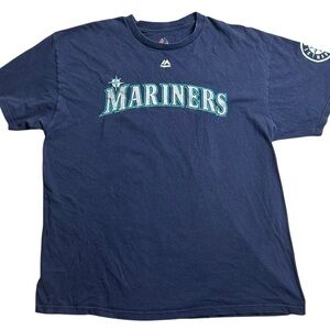 Vintage Majestic Seattle Mariners Ken Griffey Jr. #24‎ Navy Blue T-Shirt XL MLB